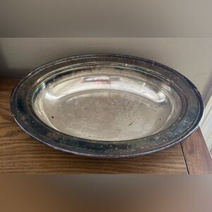 Antique Silver Plate Oval Serving Bowl Platter Tray 10”x8”x1”
